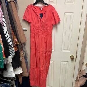 Crown & Ivy Coral Midi Dress